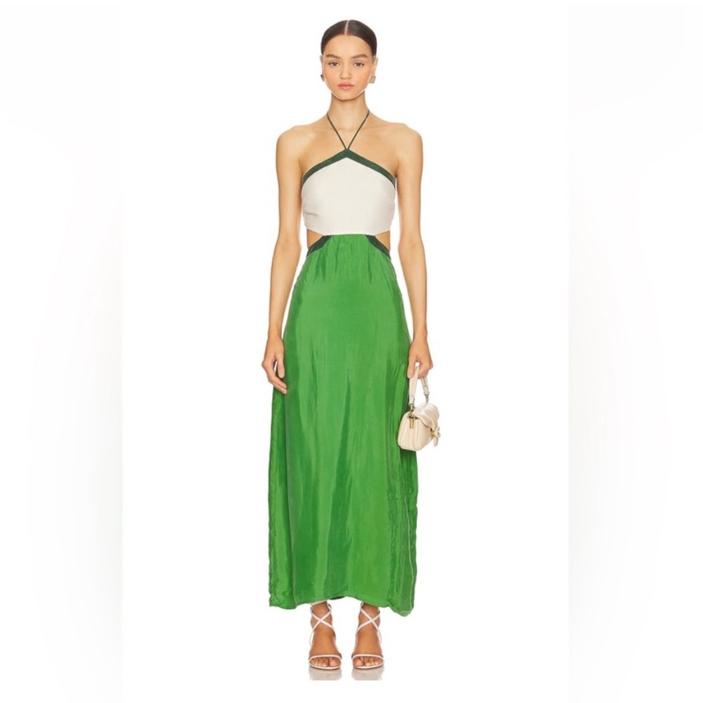 Sancia Hazel Dress Green and White Size Medium